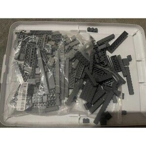 130+ light & dark gray Lego Bricks Parts 2x2 2x4 1x4 2x8 1x8 1x2 2x3 1x6 pieces